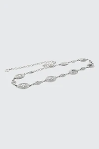 Ardene Medallion Chain Belt in Silver