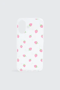 Étui de téléphone modèle iPhone 16 Fraise