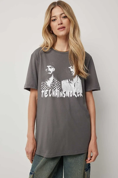 Ardene The Chainsmokers T-Shirt in Grey | Size | 100% Cotton