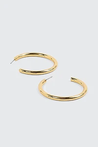 Anneaux tubulaires épais plaqués or 14K
