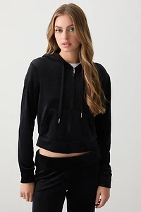 Veste à capuchon en velours