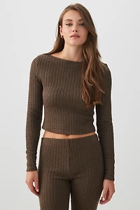 Haut à manche longues en tricot torsad