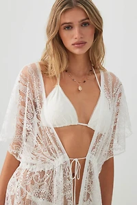 Cache-maillot mi-long à franges