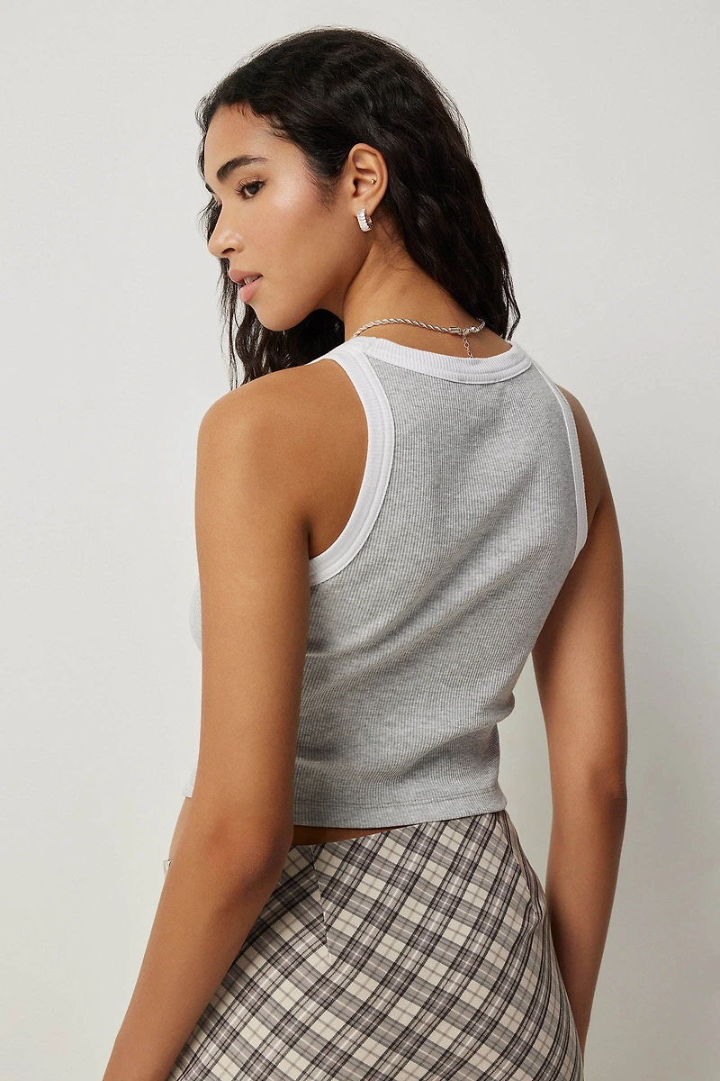 Camisole ras-du-cou à bordures contrastantes