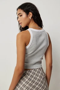 Camisole ras-du-cou à bordures contrastantes