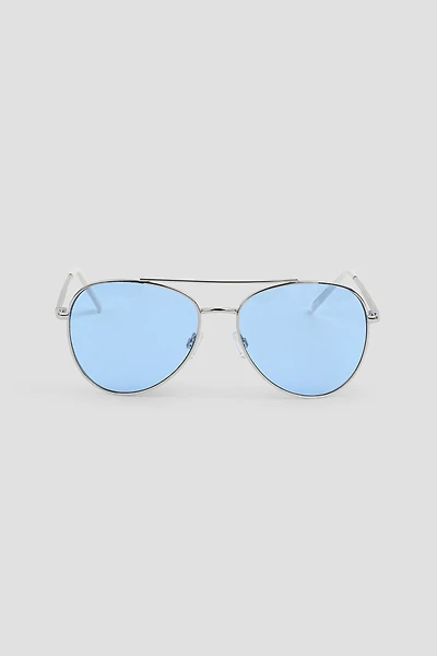 Ardene Aviator Sunglasses with Twisted Detail in Light Blue