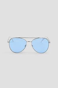 Ardene Aviator Sunglasses with Twisted Detail in Light Blue