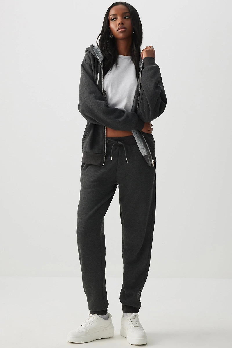 Veste ample à capuchon doublée en sherpa