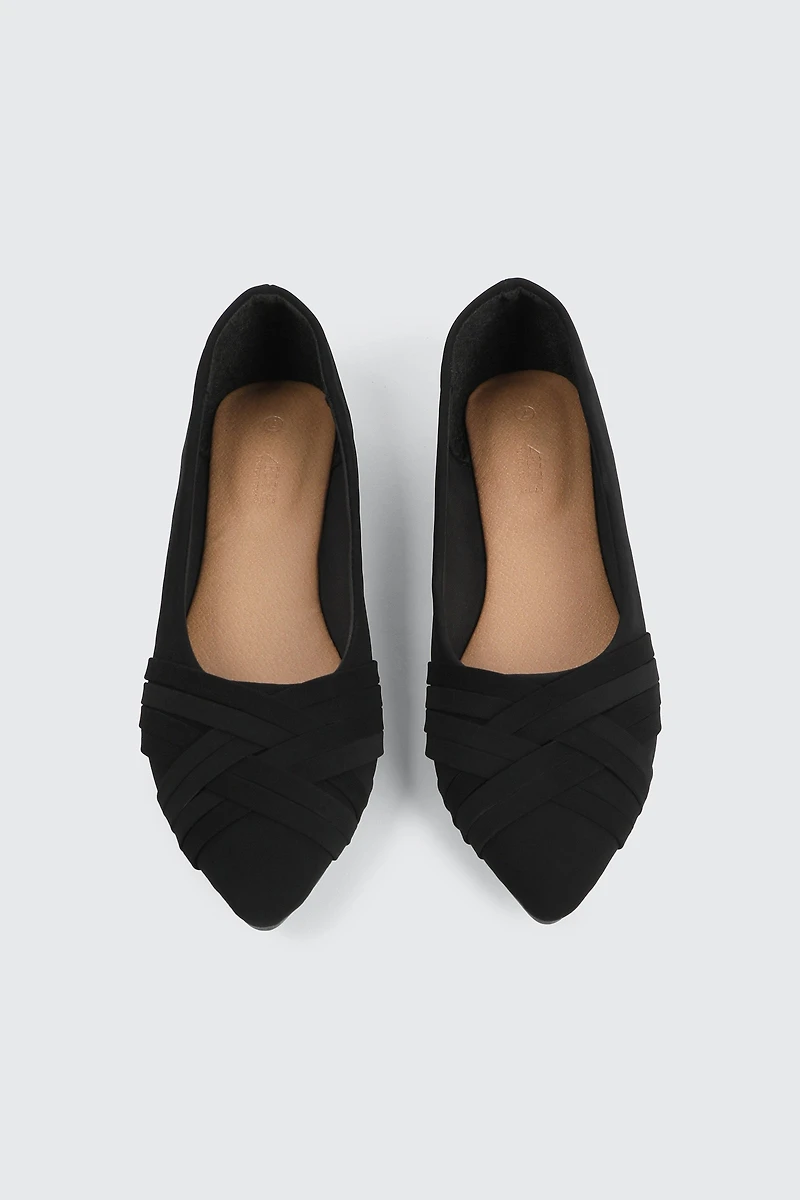 Ballerines en toile à détail de lanières