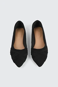 Ballerines en toile à détail de lanières