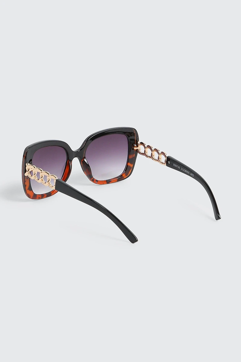 Lunettes de soleil ovales surdimensionnées