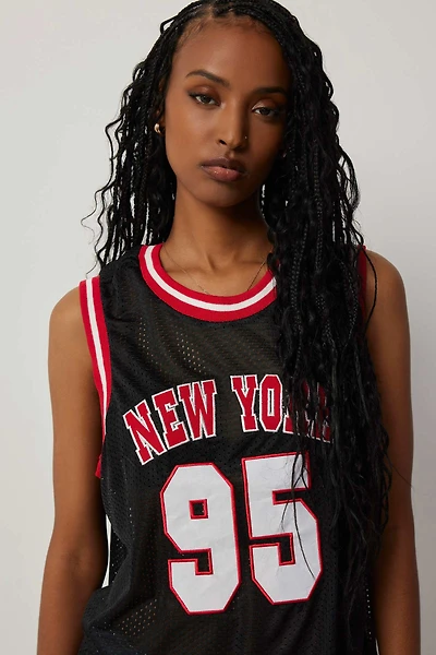 Ardene Sleeveless Basketball Jersey in Black | Size Large | Polyester