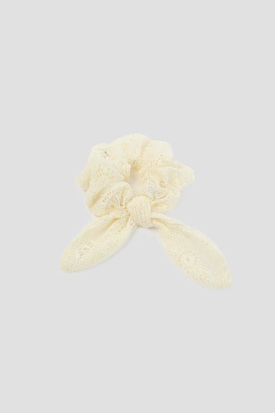 Ardene XL Lace Bow Scrunchie in White