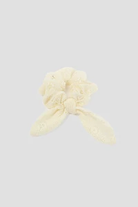 Ardene XL Lace Bow Scrunchie in White