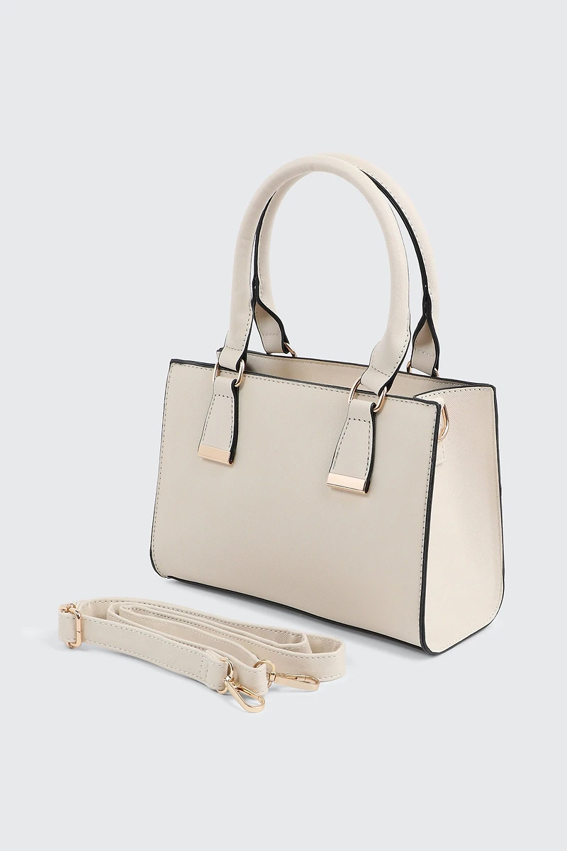 Petit sac à main structuré en faux cuir