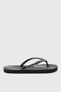 Ardene Marble Print Flip-Flops with Glitters Sandals in | Size | Eco-Conscious