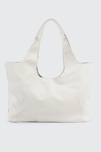 Ardene Large Faux Leather Slouchy Shoulder Bag in White | Faux Leather/Polyester