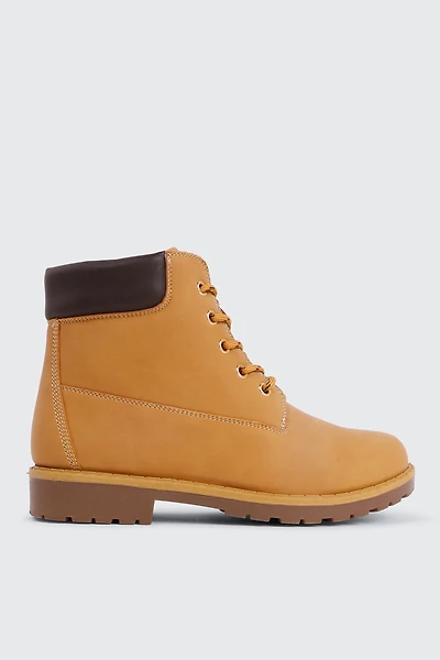 Ardene Lace Up Booties in Yellow | Size | Faux Suede