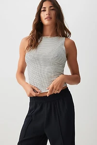 Ardene Effortless 90s Tank in Off-White | Size | Cotton/Elastane | Eco-Conscious