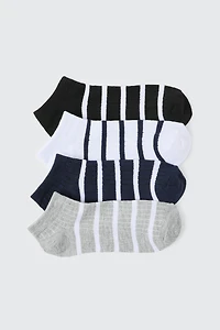 Ardene 4-Pack Striped Ankle socks in Black | Polyester/Spandex