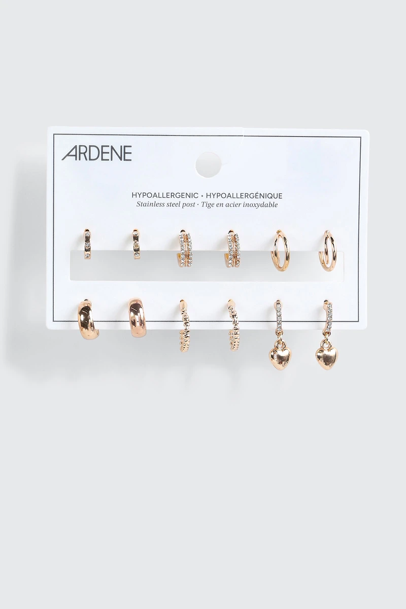 Lot de 6 paires de boucles d'oreilles