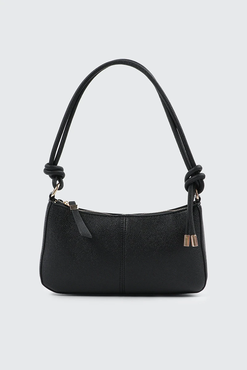 Ardene Knotted Handle Shoulder Bag with Crossbody Strap in | 100% Recycled Polyester/Faux Leather | Eco-Conscious