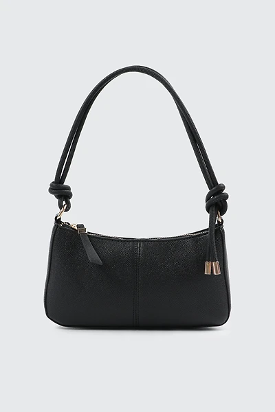 Ardene Knotted Handle Shoulder Bag with Crossbody Strap in | 100% Recycled Polyester/Faux Leather | Eco-Conscious