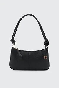 Ardene Knotted Handle Shoulder Bag with Crossbody Strap in | 100% Recycled Polyester/Faux Leather | Eco-Conscious