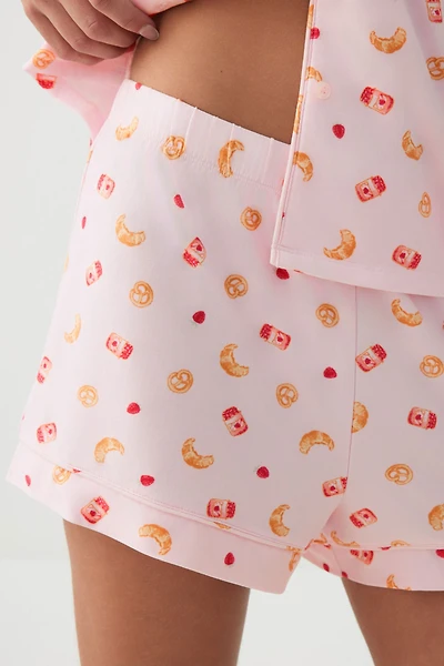 Ensemble pyjama à col cranté en tissu HUSHKNIT