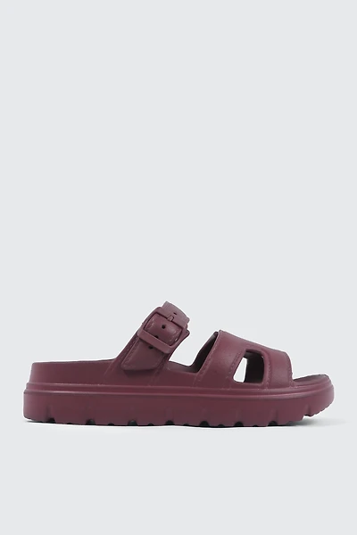 Ardene Lightweight Pool Slides in Burgundy | Size