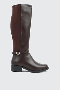 Ardene Riding Boots with Buckle in Brown | Size | Faux Leather