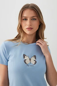 T-shirt graphique ajusté