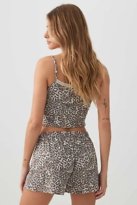 Short de pyjama côtelé en tissu HUSHKNIT