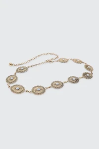 Ardene Medallion Chain Belt in Gold