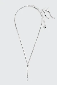 Ensemble collier Y et boucles d'oreilles