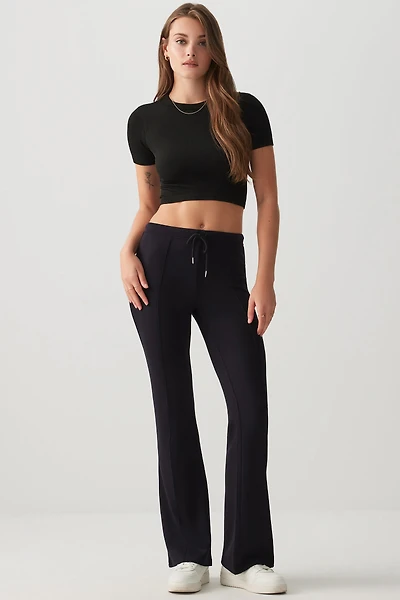 Ardene Flare Scuba Pants in | Size | Polyester/Spandex