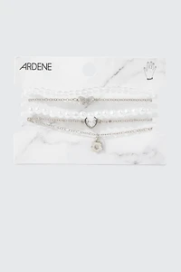 Lot de 5 bracelets à marguerite et papillon