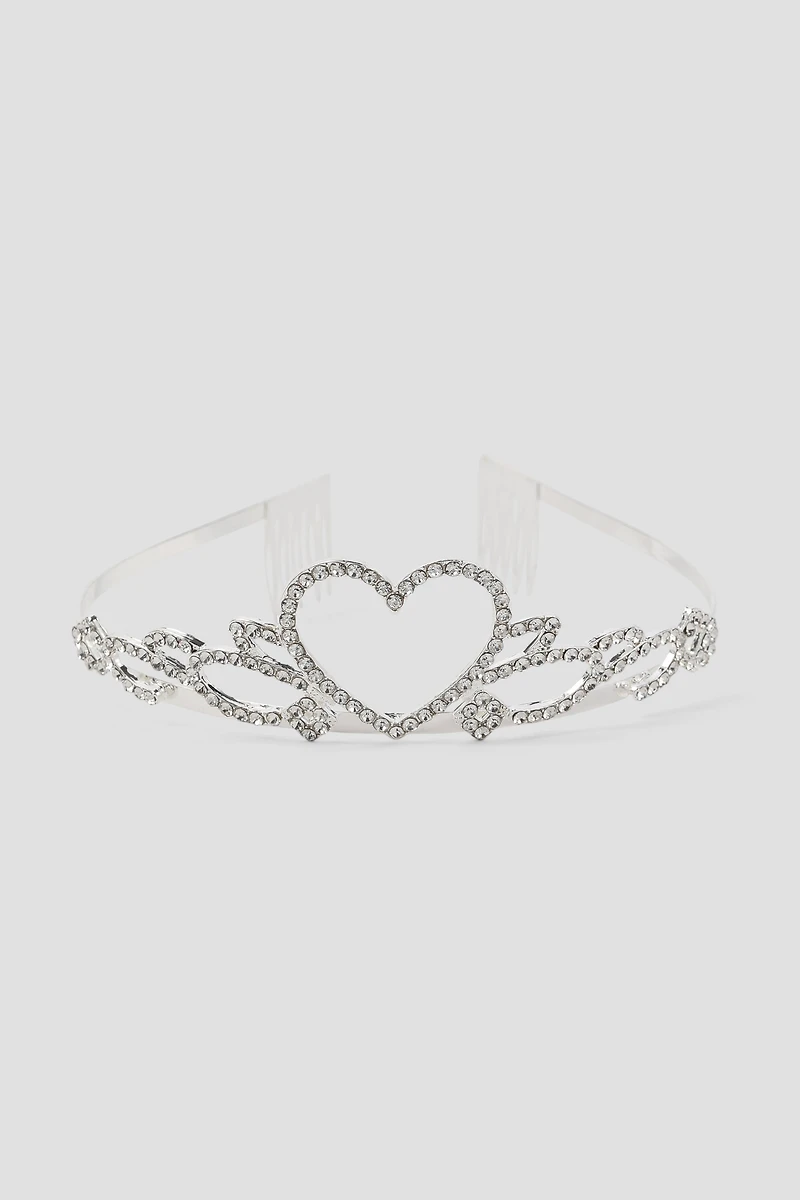 Ardene Heart Tiara in Silver