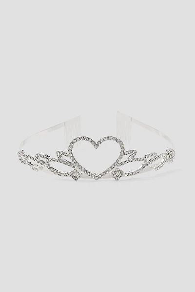 Ardene Heart Tiara in Silver