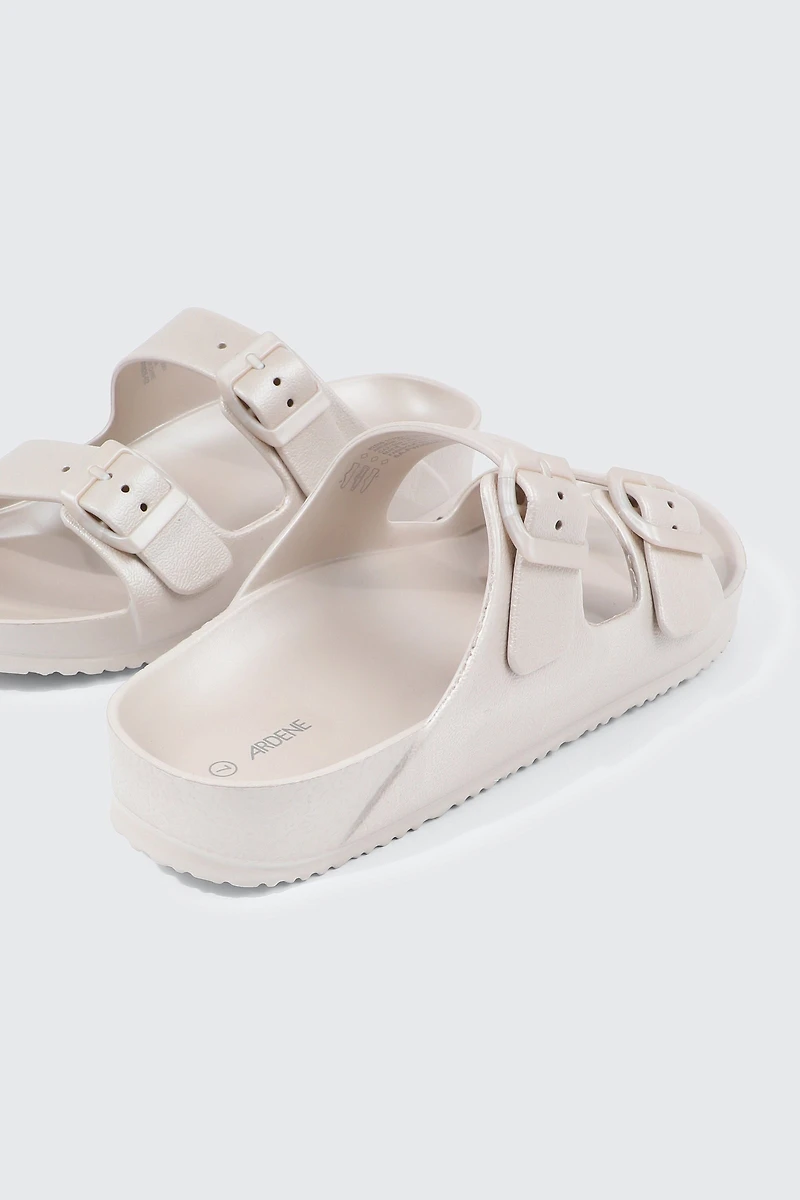 Sandales à glissière et brides doubles