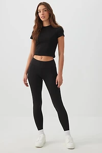 Ardene Super Soft Wide Waistband Leggings in | Size | Polyester/Spandex | Eco-Conscious