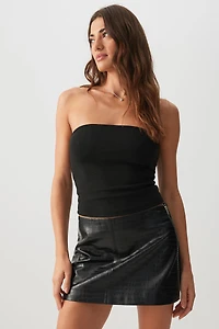 Microjupe embossée croco