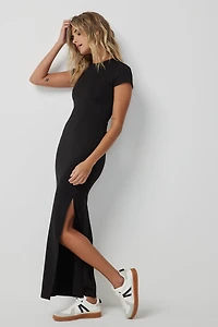 Robe maxi à fente en jersey