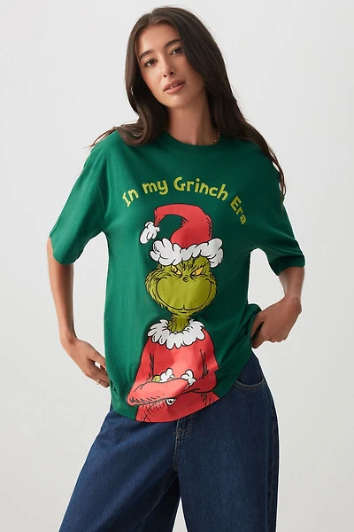 Ardene Oversized The Grinch T-Shirt in | Size | 100% Cotton
