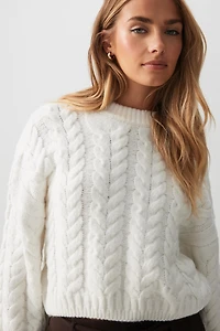 Chandail court en tricot torsad