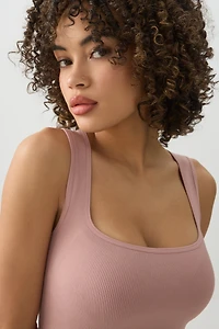 Camisole courte à col trapèze sans coutures