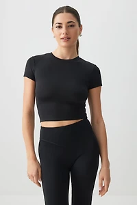 Ardene Fitted Crew Neck T-Shirt in | Size | Nylon/Spandex | Eco-Conscious