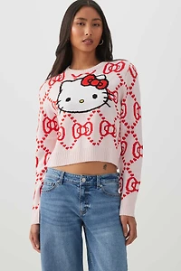 Chandail de Noël farfelu écourté Hello Kitty