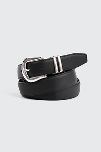 Ardene Double Loop Belt in Black | Size Small | Faux Leather