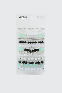 Ardene 13-Pack Charm Stretch Bracelets in Light Green
